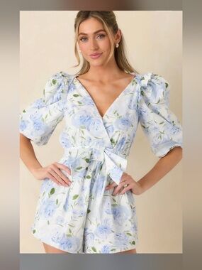 Prosperina Floral Skort Dress Bowtie Front NWT Size Large